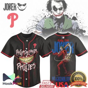 Joker x Philadelphia Phillies Baseball Jersey Custom Villain Logo Jersey