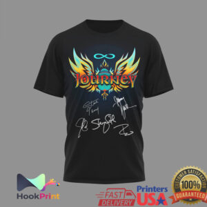 Journey Band Final Frontier Tour 2026 Signatures Retro Rock Music Fans Concert Black T Shirt