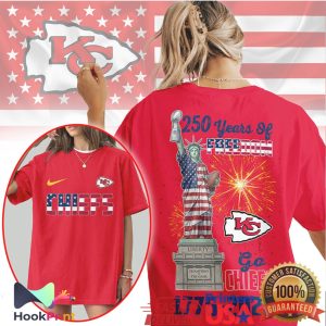 Kansas City Chiefs 250 Years Of Freedom Statue of Liberty Patriotic NFL T Shirt
