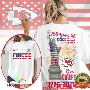 Kansas City Chiefs 250 Years Of Freedom Statue of Liberty Patriotic NFL T Shirt
