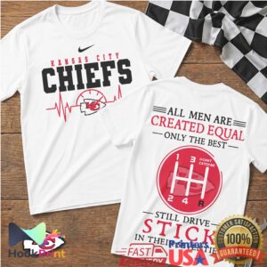 Kansas City Chiefs Football Heartbeat Manual Gear Shift Sports Fan Men Women T Shirt