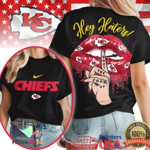 Kansas City Chiefs Hey Haters Shut Up Glitter Lips Nike Logo T Shirt