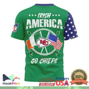,Kansas City Chiefs Irish America St. Patrick's Day 2026 Vintage Fan Apparel T Shirt