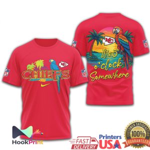 Kansas City Chiefs It's 5 O'Clock Somewhere Tropical Parrot NFL T Shirt