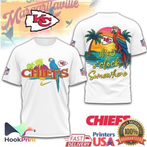 Kansas City Chiefs It's 5 O'Clock Somewhere Tropical Parrot NFL T Shirt