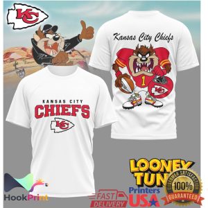 Kansas City Chiefs Looney Tunes Taz Tasmanian Devil Super Bowl Fan T Shirt
