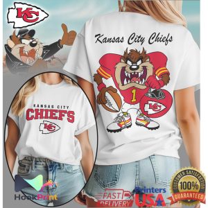 Kansas City Chiefs Looney Tunes Taz Tasmanian Devil Super Bowl Fan T Shirt