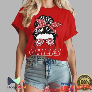 Kansas City Chiefs Messy Bun Heart Disease Awareness Faith Hope Love Red T Shirt Kansas City Chiefs Messy Bun Heart Disease Awareness Faith Hope Love Red T Shirt