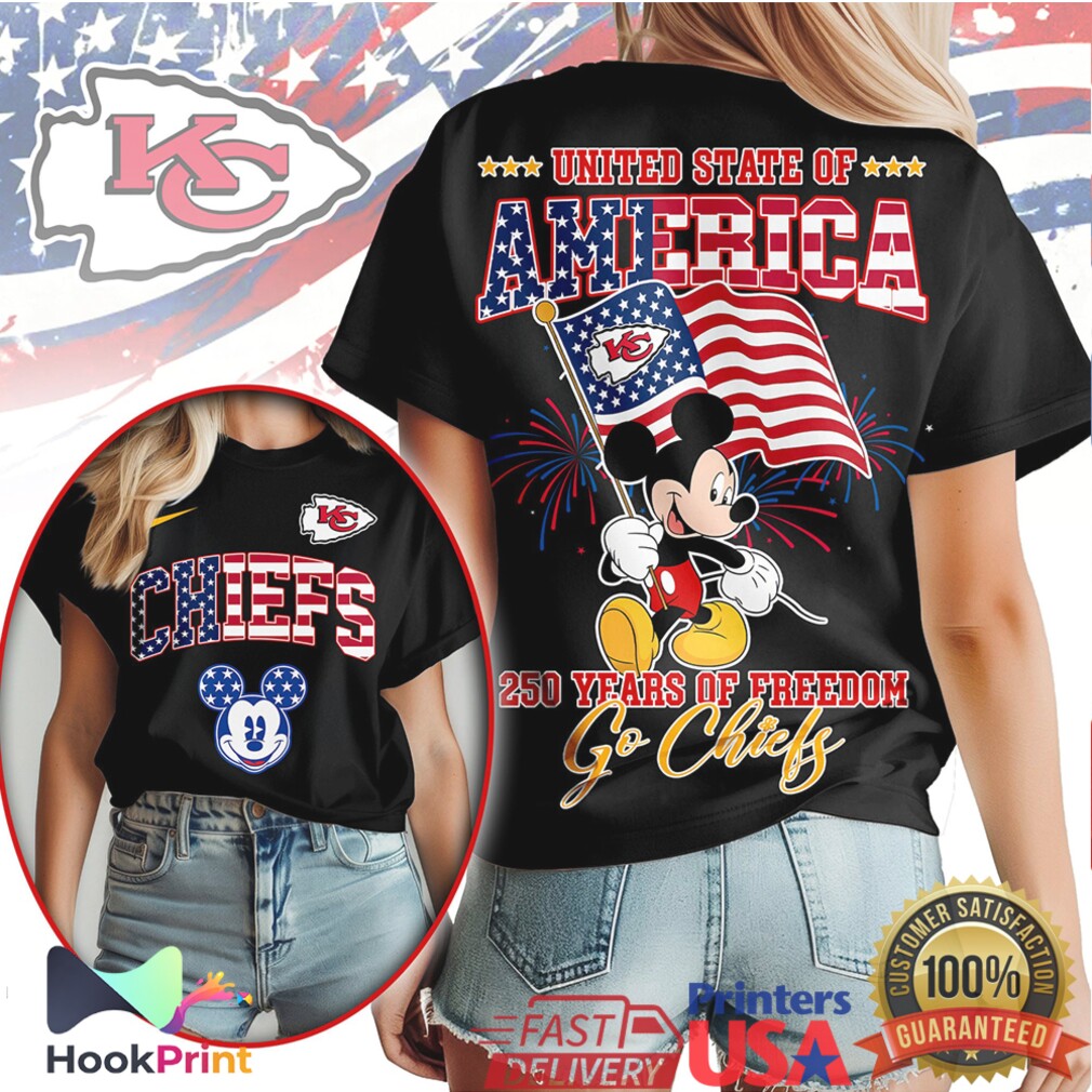Kansas City Chiefs Mickey Mouse Patriotic USA Flag T Shirt Kansas City Chiefs Mickey Mouse Patriotic USA Flag T Shirt