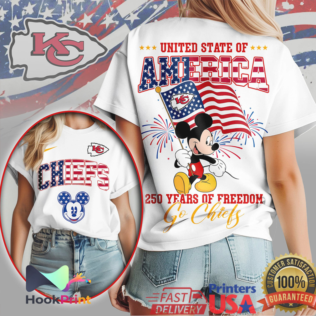 Kansas City Chiefs Mickey Mouse Patriotic USA Flag T Shirt Kansas City Chiefs Mickey Mouse Patriotic USA Flag T Shirt