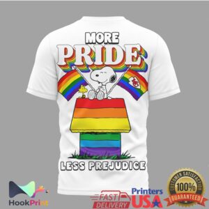 Kansas City Chiefs More Pride Less Prejudice Snoopy Rainbow 2026 T Shirt