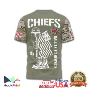 Kansas City Chiefs NFL Salute to Service US Veteran Military Camo T Shirt