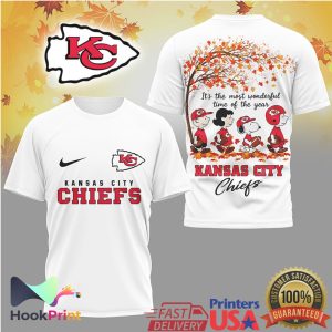 Kansas City Chiefs Peanuts Autumn Snoopy Fall Season Football T Shirt