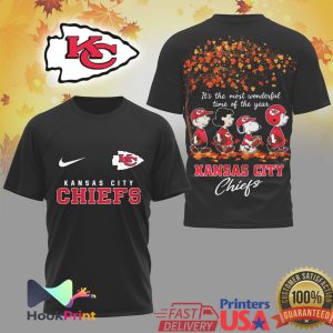 Kansas City Chiefs Peanuts Autumn Snoopy Fall Season Football T Shirt