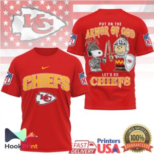 Kansas City Chiefs Put On The Armor Of God Snoopy Charlie Brown 2026 T Shirt