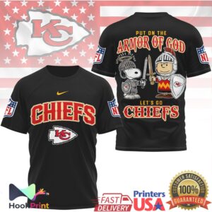 Kansas City Chiefs Put On The Armor Of God Snoopy Charlie Brown 2026 T Shirt