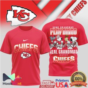 Kansas City Chiefs Some Grandmas Play Bingo Real Grandmas Watch Chiefs 2026 T Shirt Kansas City Chiefs Some Grandmas Play Bingo Real Grandmas Watch Chiefs 2026 T Shirt