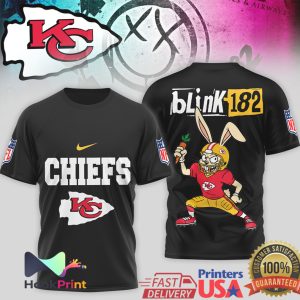 Kansas City Chiefs x Blink 182 Bunny Mashup NFL Graphic T Shirt