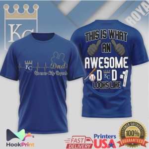 Kansas City Royals #1 Dad Awesome Looks Like Baseball T Shirt