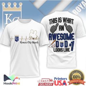 Kansas City Royals Awesome Dad Number 1 Fan Baseball T Shirt