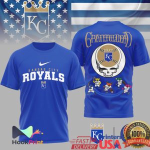 Kansas City Royals Grateful Dead Stealie Skull & Dancing Bears T Shirt Kansas City Royals Grateful Dead Stealie Skull & Dancing Bears T Shirt