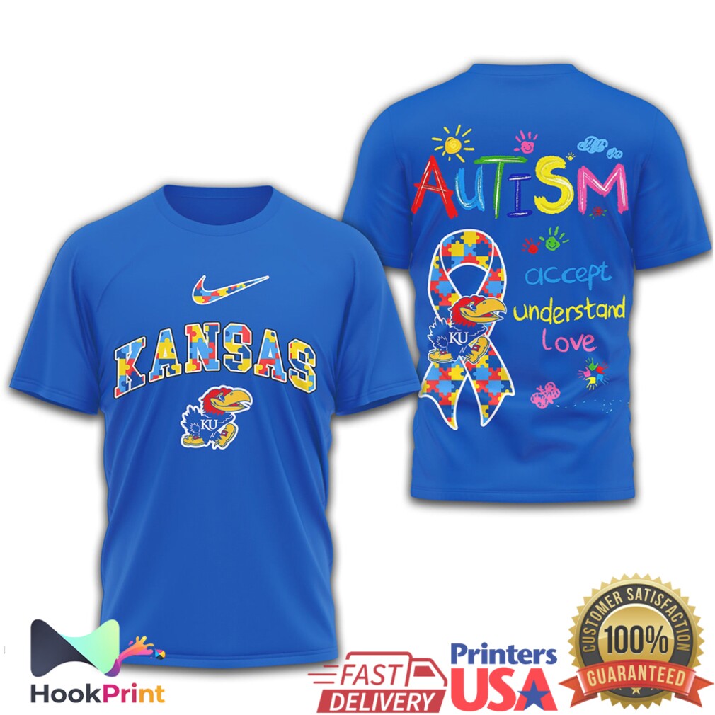 Kansas Jayhawks Autism Awareness Support Graphic Sport T Shirt Kansas Jayhawks Autism Awareness Support Graphic Sport T Shirt