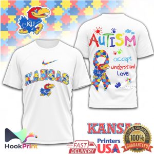Kansas Jayhawks Autism Awareness Support Graphic Sport T Shirt