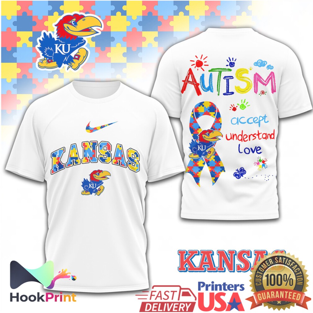 Kansas Jayhawks Autism Awareness Support Graphic Sport T Shirt Kansas Jayhawks Autism Awareness Support Graphic Sport T Shirt