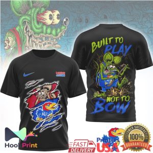 Kansas Jayhawks Built To Play Not To Bow Ripped Design Graphic T Shirt