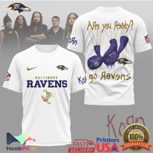 Korn x Baltimore Ravens NFL Are You Ready Mesh Graphic T Shirt Korn x Baltimore Ravens NFL Are You Ready Mesh Graphic T Shirt