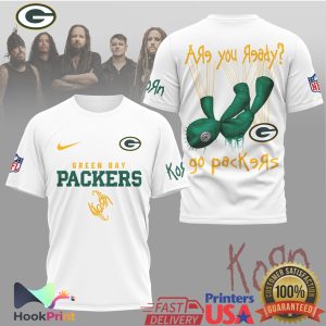 Korn x Green Bay Packers NFL Are You Ready Mesh Graphic T Shirt Korn x Green Bay Packers NFL Are You Ready Mesh Graphic T Shirt