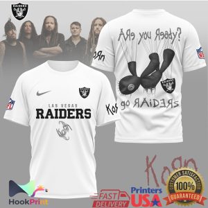 Korn x Las Vegas Raiders NFL Are You Ready Mesh Graphic T Shirt Korn x Las Vegas Raiders NFL Are You Ready Mesh Graphic T Shirt