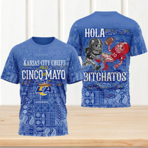 LA Rams Feliz Cinco De Mayo Hola Bitchatos Blue Bandana T Shirt