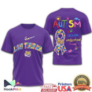 LSU Tigers Autism Awareness Accept Understand Love T Shirt