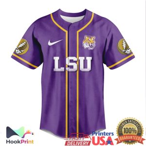 LSU Tigers Grateful Dead Game After Game Baseball Jersey LSU Tigers Grateful Dead Game After Game Baseball Jersey