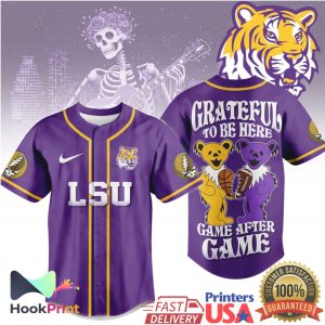LSU Tigers Grateful Dead Game After Game Baseball Jersey