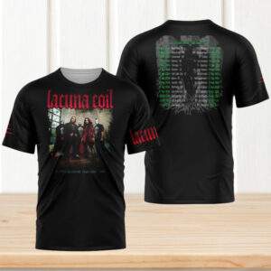 Lacuna Coil Sleepless Empire USA Tour 2026 Black Cotton Concert Fans Men Women T Shirt Lacuna Coil Sleepless Empire USA Tour 2026 Black Cotton Concert Fans Men Women T Shirt