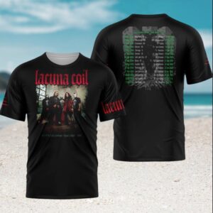 Lacuna Coil Sleepless Empire USA Tour 2026 Black Cotton Concert Fans Men Women T Shirt