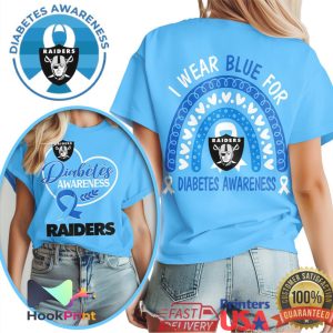 Las Vegas Raiders Diabetes Awareness I Wear Blue For Raiders Support T Shirt Las Vegas Raiders Diabetes Awareness I Wear Blue For Raiders Support T Shirt