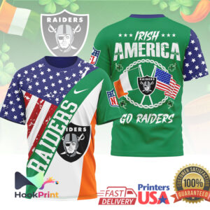 Las Vegas Raiders Irish America St Patrick’s Day NFL Football Fans Green Vintage T Shirt Las Vegas Raiders Irish America St Patrick’s Day NFL Football Fans Green Vintage T Shirt