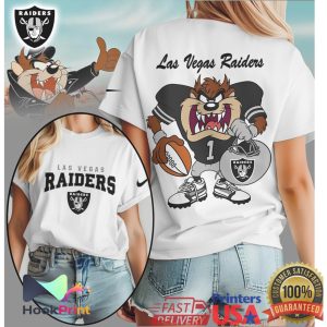 Las Vegas Raiders Looney Tunes Taz Football Graphic T Shirt