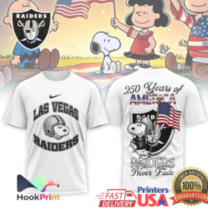 Las Vegas Raiders Snoopy 250 Years of America Patriotic T Shirt