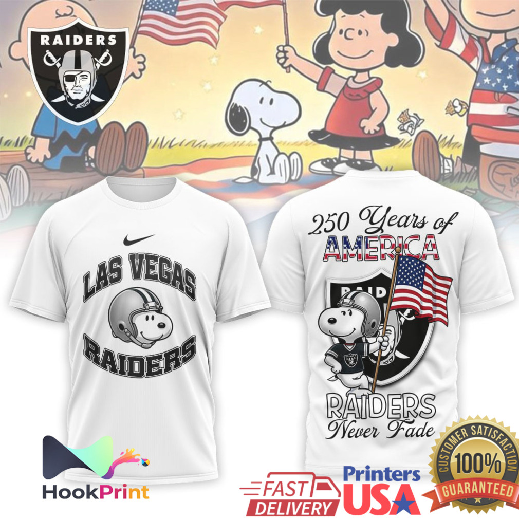 Las Vegas Raiders Snoopy 250 Years of America Patriotic T Shirt Las Vegas Raiders Snoopy 250 Years of America Patriotic T Shirt