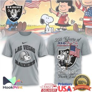 Las Vegas Raiders Snoopy 250 Years of America Patriotic T Shirt