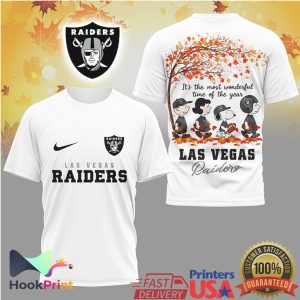 Las Vegas Raiders Snoopy Peanuts Fall Foliage Autumn Fan T Shirt