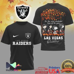 Las Vegas Raiders Snoopy Peanuts Fall Foliage Autumn Fan T Shirt