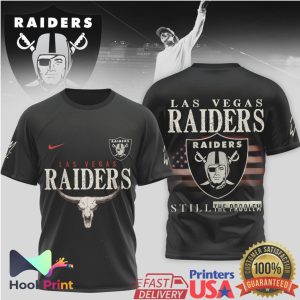 Las Vegas Raiders Still The Problem Steer Skull American Flag T Shirt