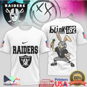 Las Vegas Raiders x Blink 182 Bunny Mashup Punk Rock Football T Shirt Las Vegas Raiders x Blink 182 Bunny Mashup Punk Rock Football T Shirt