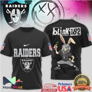 Las Vegas Raiders x Blink 182 Bunny Mashup Punk Rock Football T Shirt