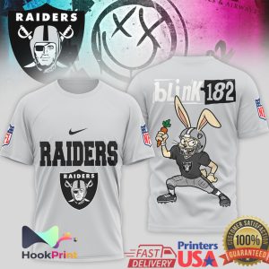 Las Vegas Raiders x Blink 182 Bunny Mashup Punk Rock Football T Shirt